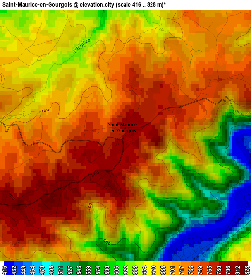 Saint-Maurice-en-Gourgois elevation map