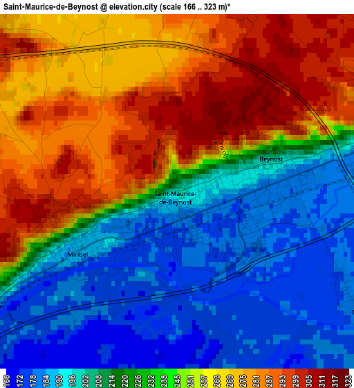 Saint-Maurice-de-Beynost elevation map