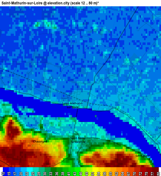 Saint-Mathurin-sur-Loire elevation map