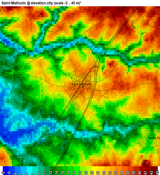 Saint-Mathurin elevation map