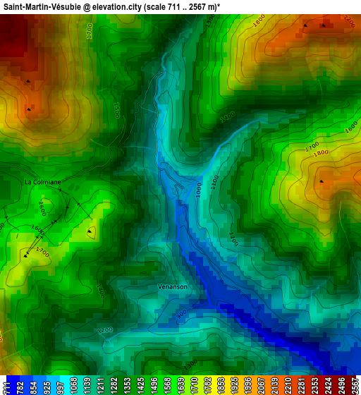 Saint-Martin-Vésubie elevation map