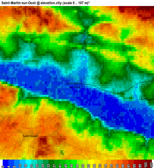 Saint-Martin-sur-Oust elevation map