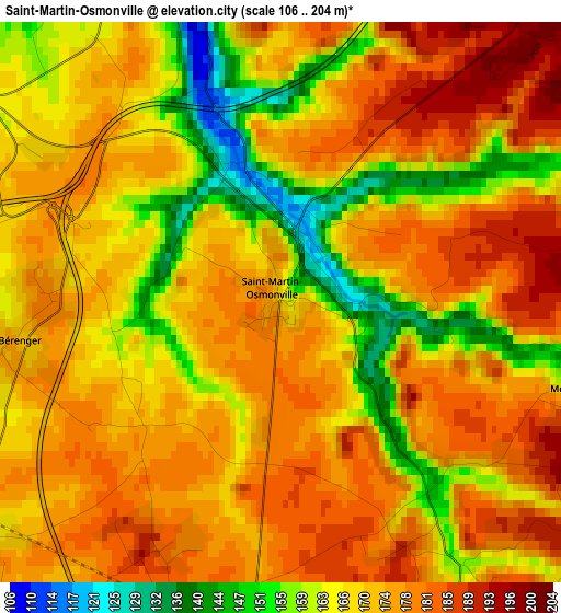 Saint-Martin-Osmonville elevation map