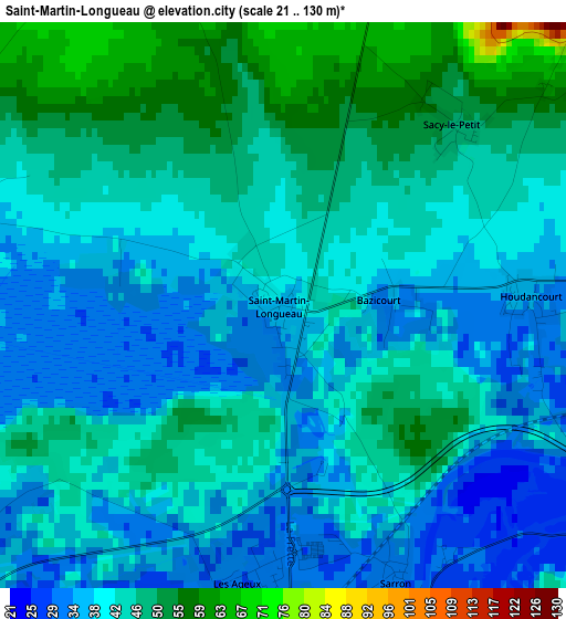 Saint-Martin-Longueau elevation map