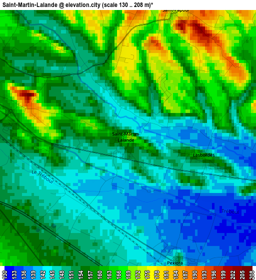 Saint-Martin-Lalande elevation map