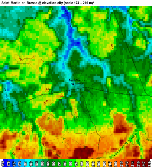 Saint-Martin-en-Bresse elevation map