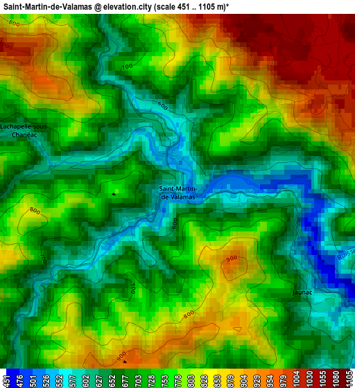 Saint-Martin-de-Valamas elevation map