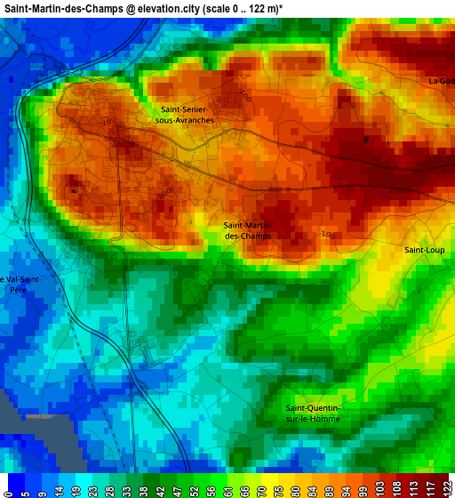 Saint-Martin-des-Champs elevation map