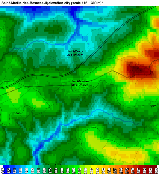 Saint-Martin-des-Besaces elevation map