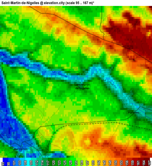 Saint-Martin-de-Nigelles elevation map