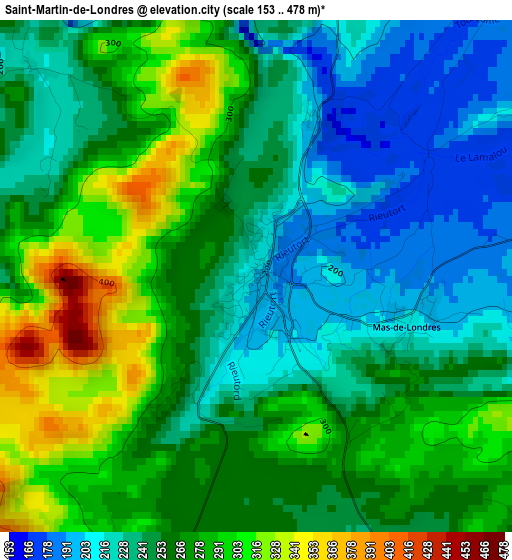 Saint-Martin-de-Londres elevation map