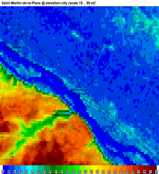 Saint-Martin-de-la-Place elevation map