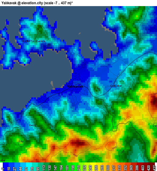 Yalıkavak elevation map