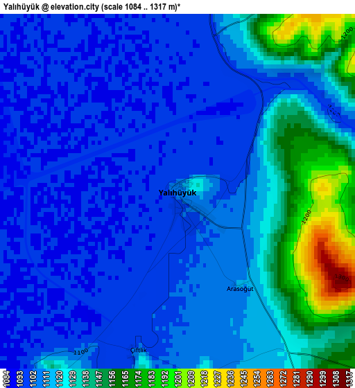 Yalıhüyük elevation map