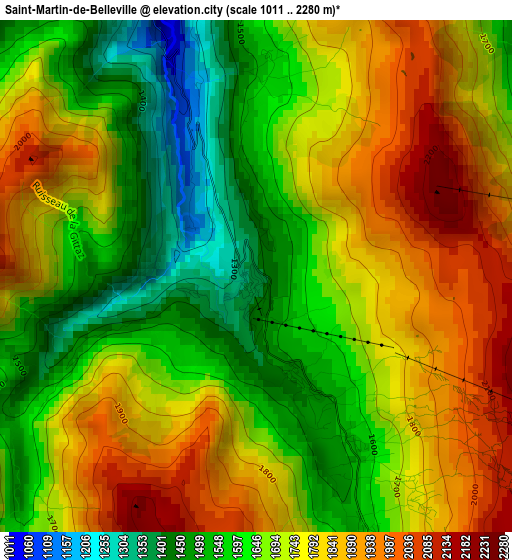 Saint-Martin-de-Belleville elevation map