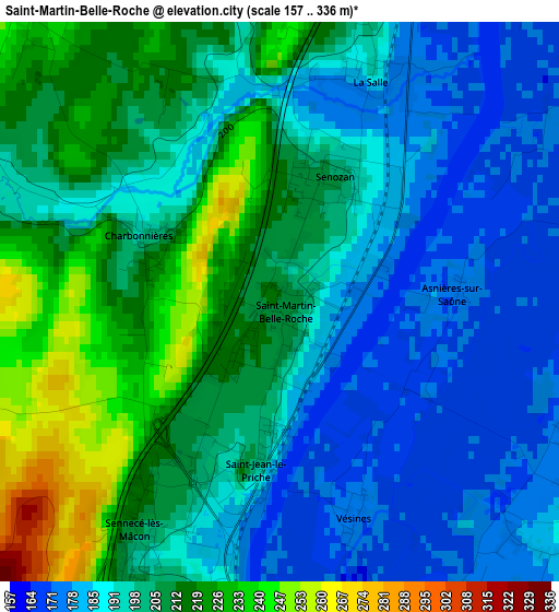 Saint-Martin-Belle-Roche elevation map