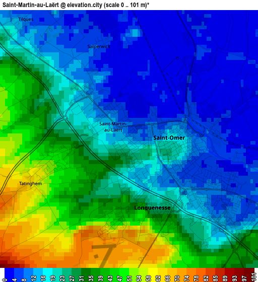 Saint-Martin-au-Laërt elevation map