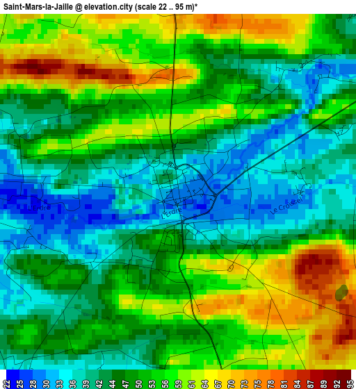Saint-Mars-la-Jaille elevation map