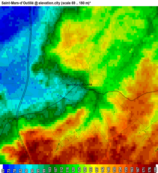 Saint-Mars-d’Outillé elevation map