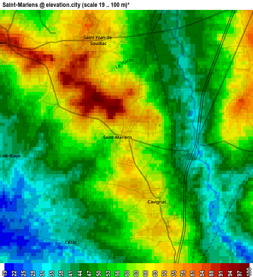 Saint-Mariens elevation map