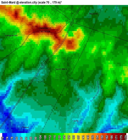 Saint-Mard elevation map