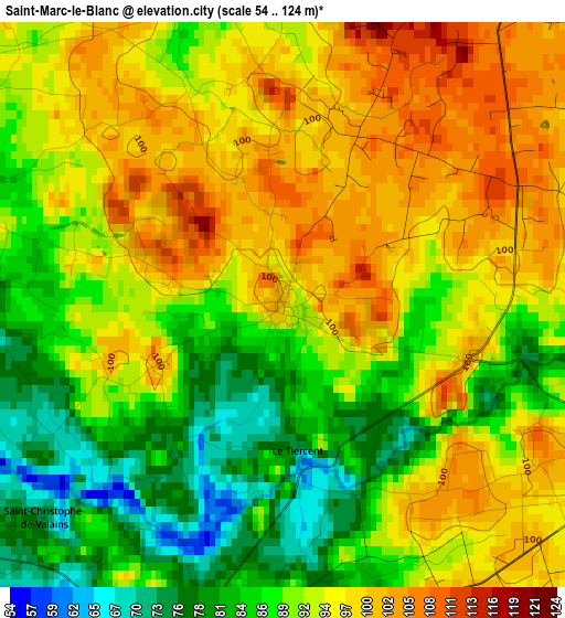 Saint-Marc-le-Blanc elevation map