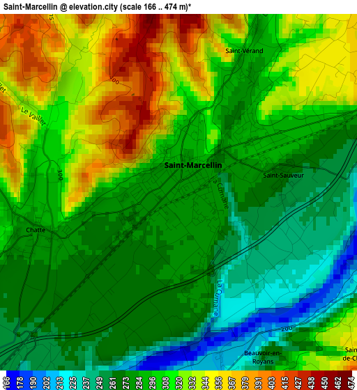 Saint-Marcellin elevation map