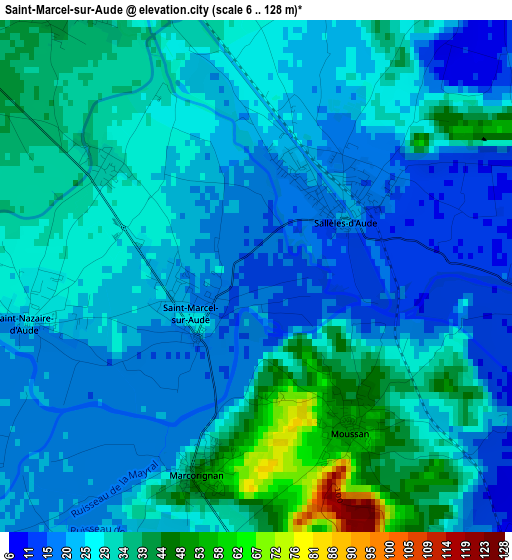 Saint-Marcel-sur-Aude elevation map