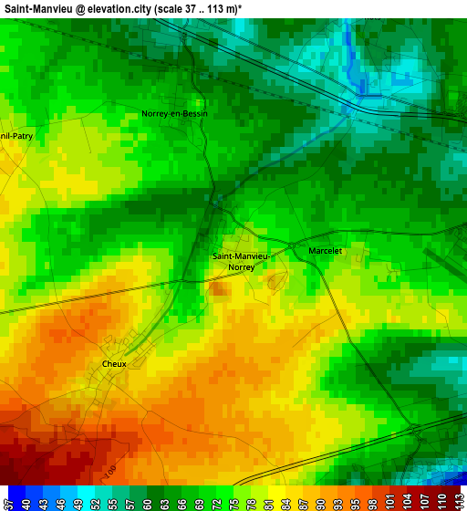 Saint-Manvieu elevation map