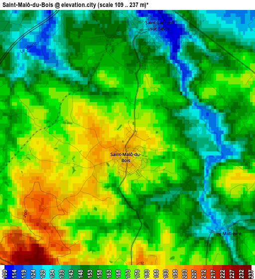 Saint-Malô-du-Bois elevation map