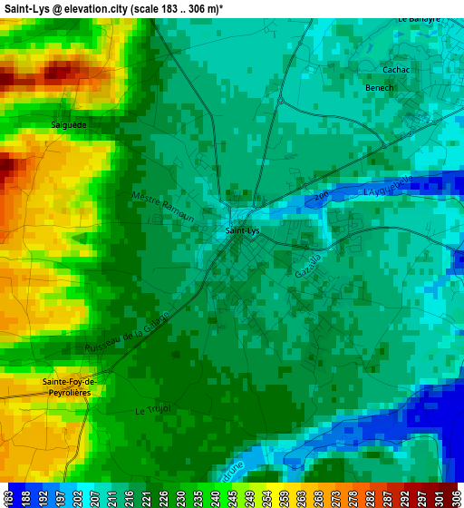 Saint-Lys elevation map