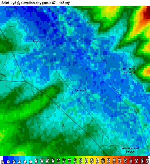 Saint-Lyé elevation map