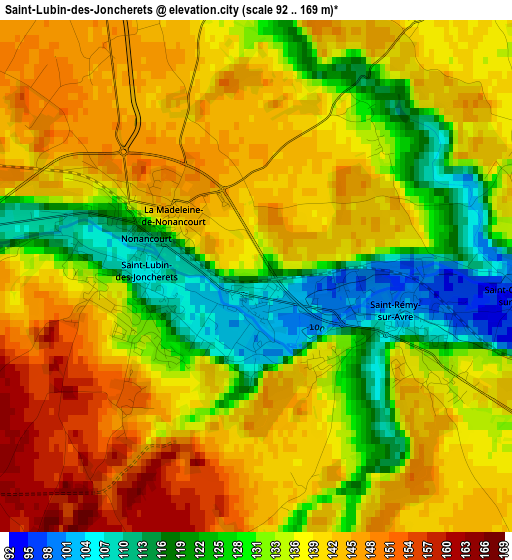 Saint-Lubin-des-Joncherets elevation map