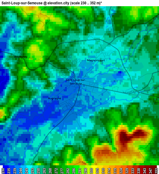 Saint-Loup-sur-Semouse elevation map