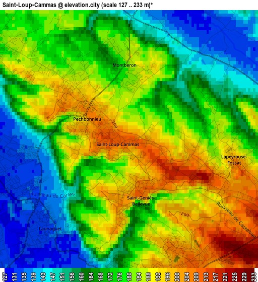 Saint-Loup-Cammas elevation map