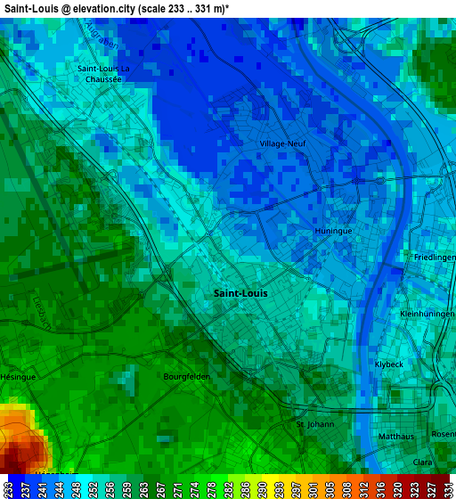 Saint-Louis elevation map
