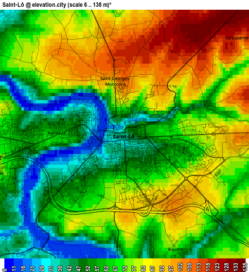 Saint-Lô elevation map