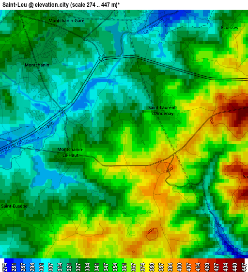 Saint-Leu elevation map