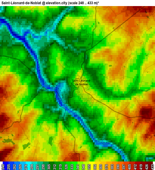 Saint-Léonard-de-Noblat elevation map