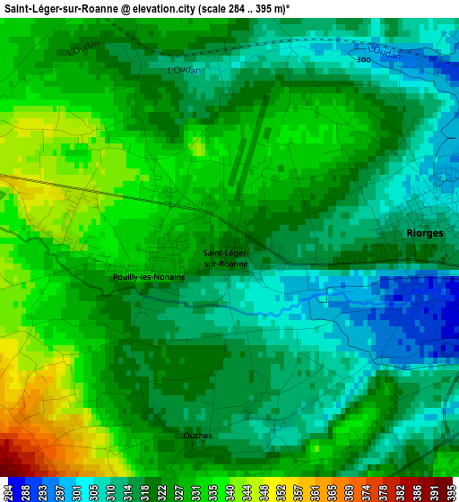 Saint-Léger-sur-Roanne elevation map