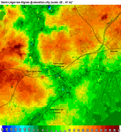 Saint-Léger-les-Vignes elevation map