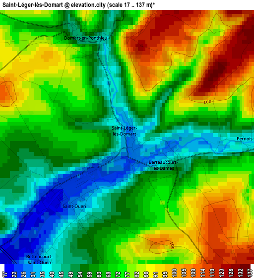 Saint-Léger-lès-Domart elevation map