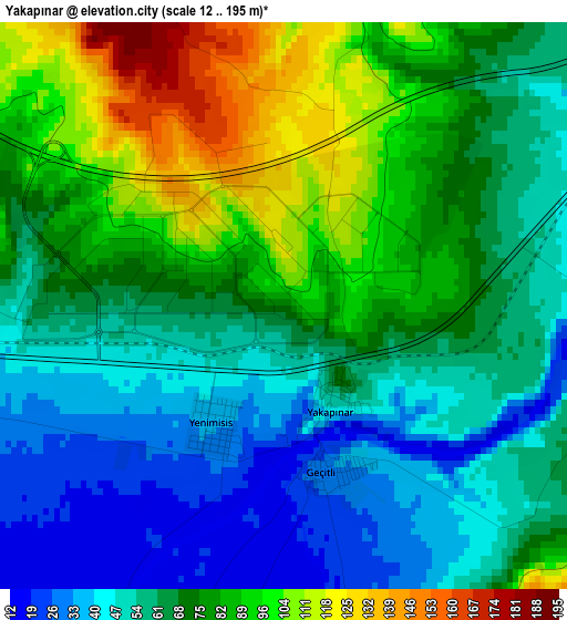 Yakapınar elevation map