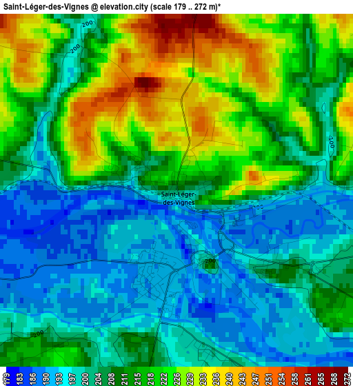 Saint-Léger-des-Vignes elevation map