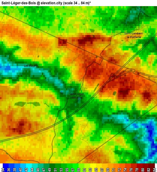 Saint-Léger-des-Bois elevation map