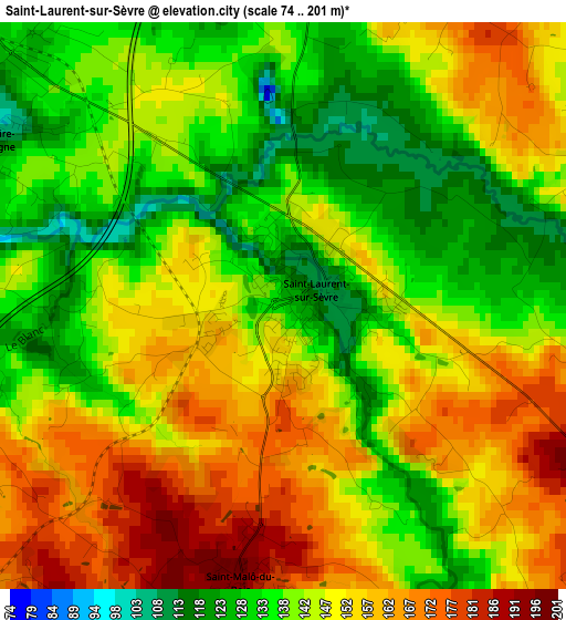 Saint-Laurent-sur-Sèvre elevation map