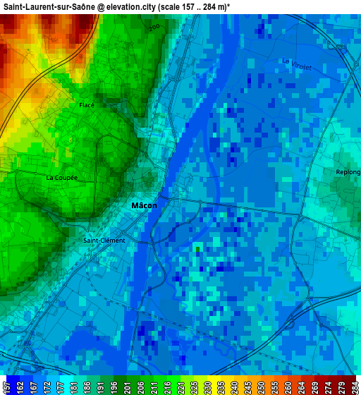 Saint-Laurent-sur-Saône elevation map