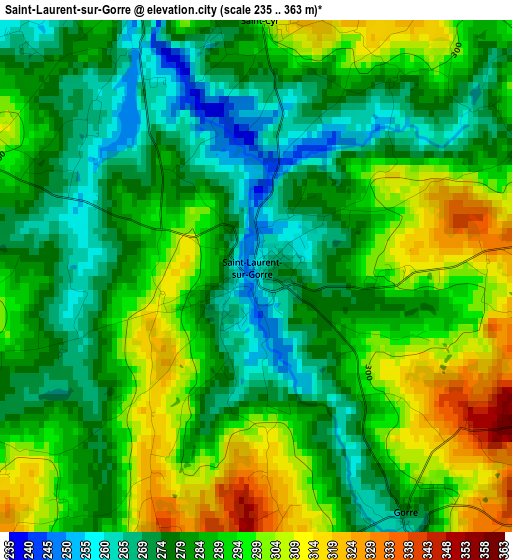 Saint-Laurent-sur-Gorre elevation map