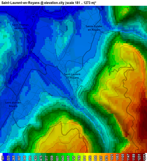 Saint-Laurent-en-Royans elevation map