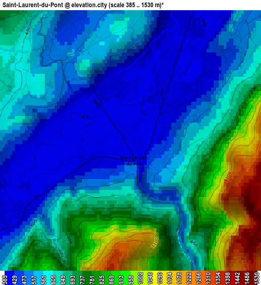 Saint-Laurent-du-Pont elevation map